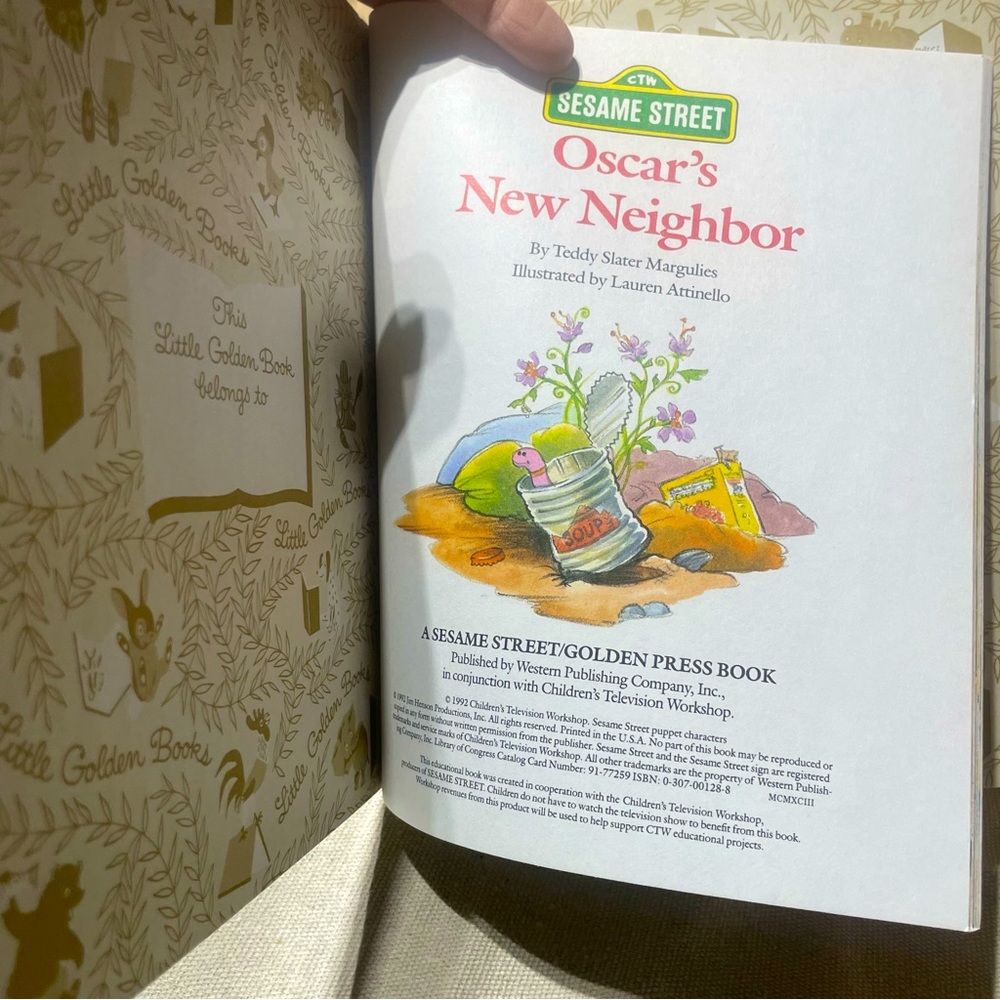 Brand New Vintage A Little Golden Book Sesame Street Oscar’s New Neighbor - Picture 3 of 5